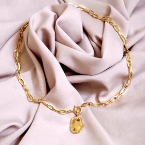 Luxurious buckle geometric pendant nacklace